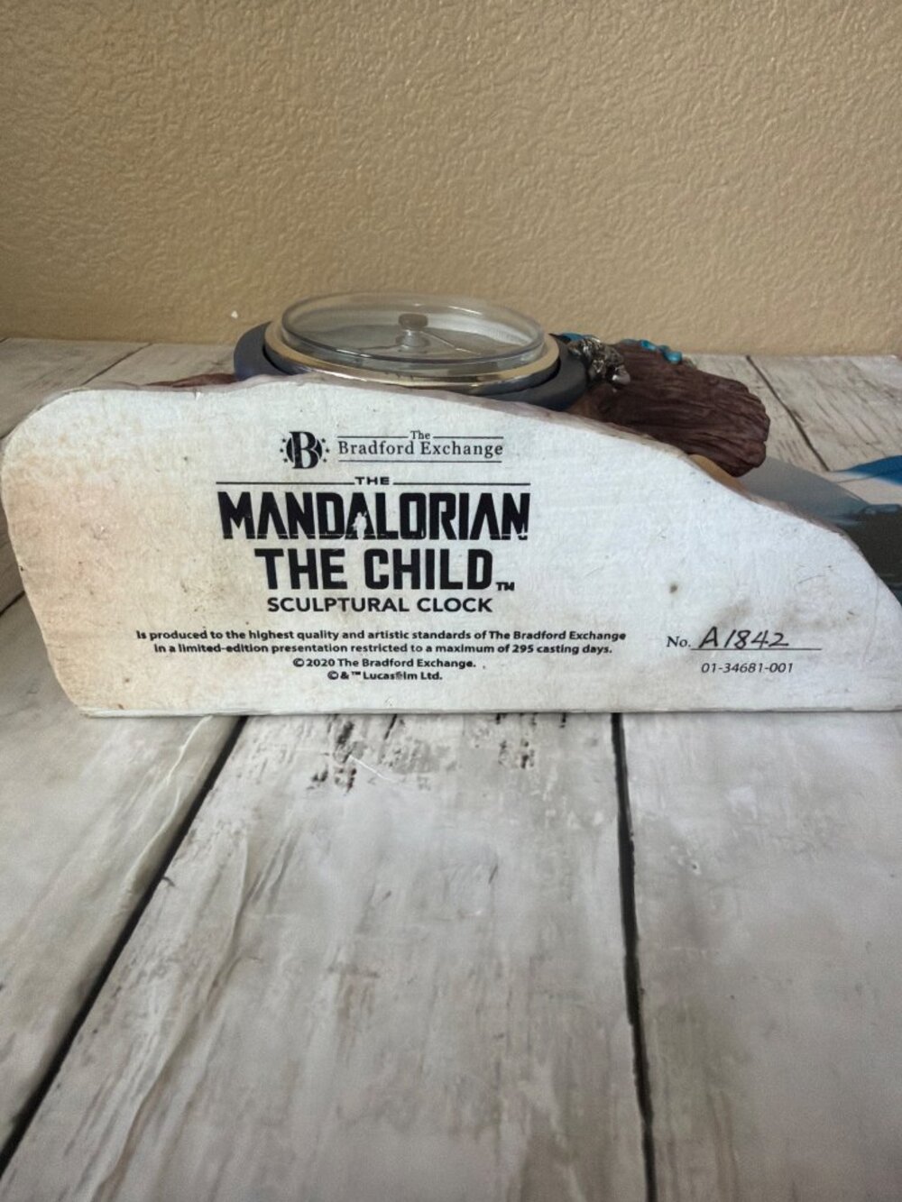 Star Wars Mandalorian Grogu Lot Bradford Exchange Clock & Water Globe w/COA - Picture 12 of 16